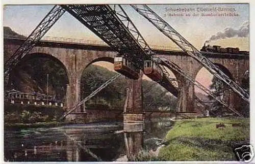 28693 Ak Schwebebahn Elbverfeld Barmen um 1920