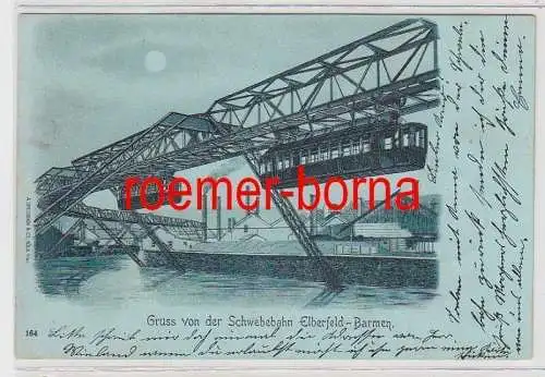 73836 Mondscheinkarte Gruß von der Schwebebahn Elberfeld Barmen 1899