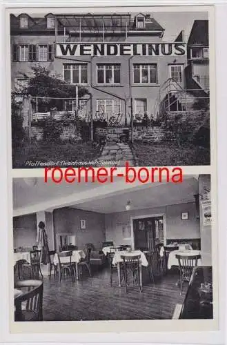 81940 Ak Pfaffendorf Rh. (Koblenz) Pension Weinhaus und Café Wendelinus um 1950
