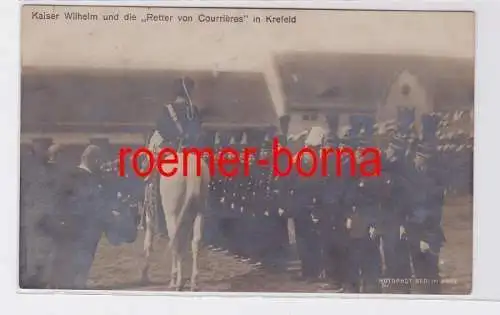 81566 Foto Ak Kaiser Wilhelm und die 'Retter von Courrières' in Krefeld 1906