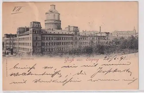 19862 Ak Gruss aus Leipzig Pleissenburg 1897