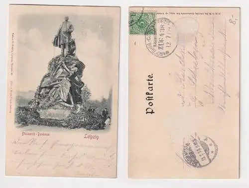 66111 geprägte Ak Leipzig Bismarck-Denkmal 1899