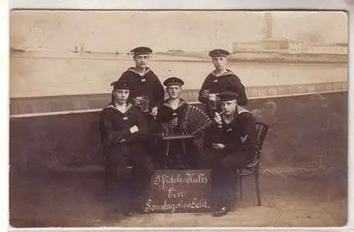 60547 Foto Ak 5 Matrosen der Matrosenartillerieabteilung Kiautschou um 1910