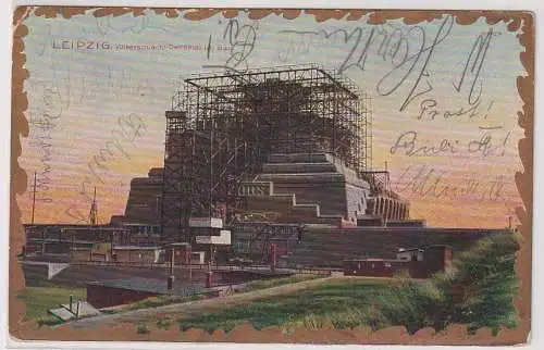 83932 AK Leipzig - Völkerschlacht-Denkmal im Bau 1908