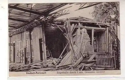 50918 Feldpost Ak Deutsch-Avricourt Lothringen zerstörte Eilguthalle 1915
