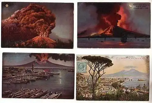 42912/4 Ak Neapel Ausbruch des Vulkan Vesuv im April 1906