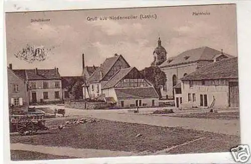 30077 Feldpost Ak Gruß aus Niederweiler Lothringen 1915