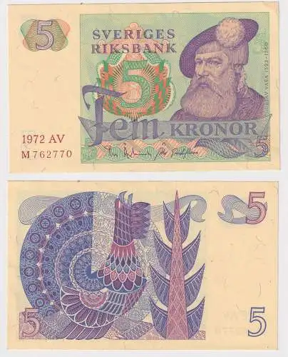 Banknote 5 Kronen Schweden 1972 kassenfrisch UNC (104804)