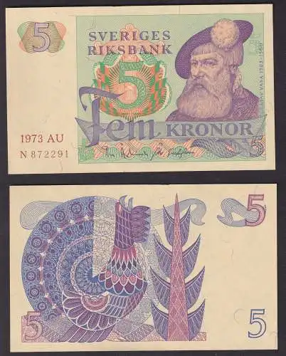 Banknote 5 Kronen Schweden 1973 kassenfrisch UNC (106620)