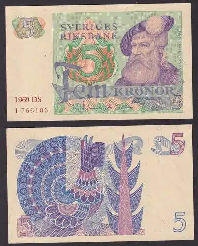 Banknote 5 Kronen Schweden 1969 kassenfrisch UNC (105615)