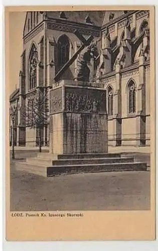 18176 Ak Lodz Denkmal Pomnik Ks. Ignacego Skorupki 1939