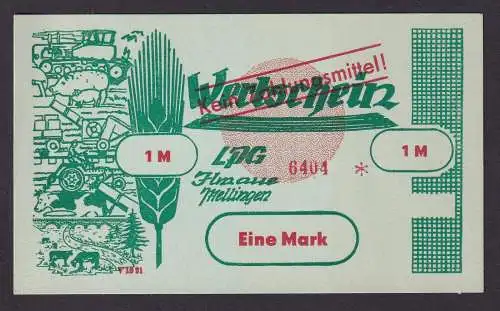 Banknote 1 Mark DDR LPG Geld Ilmaue Mellingen  (105152)