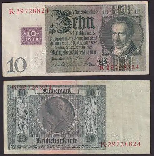 10 Mark Banknote DDR Deutsche Notenbank 1948 Kuponausgabe Ro.Nr.334 a (114573)