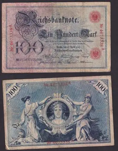 100 Mark Banknote Deutsches Kaiserreich 17. April 1903 (108887)
