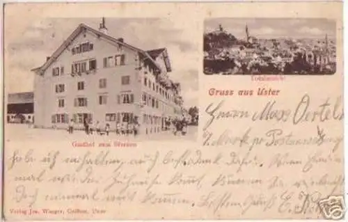 16564 Ak Gruß aus Uster Gasthof zum Sternen 1904
