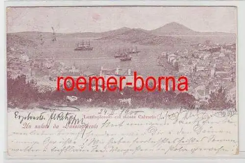 73578 Ak Uns Saluto da Lussinpiccolo Mali Lo?inj col Monte Calvario 1906