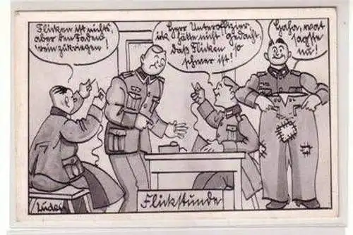 49759 Militär Humor Ak Flickstunde 1940
