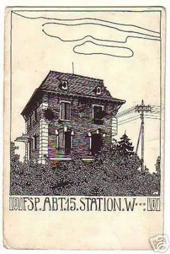 seltene Feldpost Ak FSP. ABT.15. Station.W um 1915