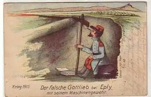 38293 Feldpost Ak Der falsche Gottlieb bei Ebly 1915