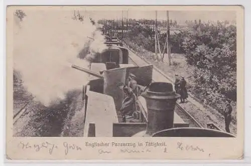 83803 Feldpost Ak Englischer Panzerzug in Tätigkeit 1915