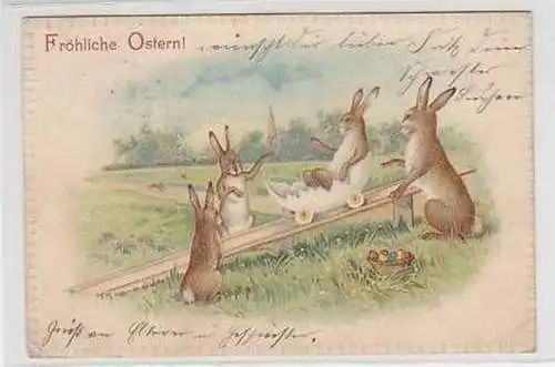 45846 Oster Ak 4 Hasen spielen mit Rutsche 1905