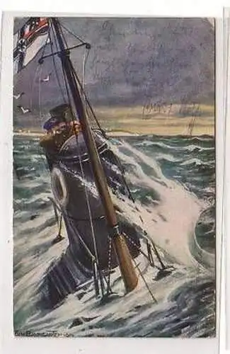 27505 Ak Deutsches Unterseeboot auf Patrouille 1915