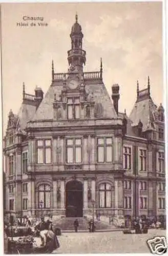 20943 Feldpost Ak Chauny Hotel de Ville 1915