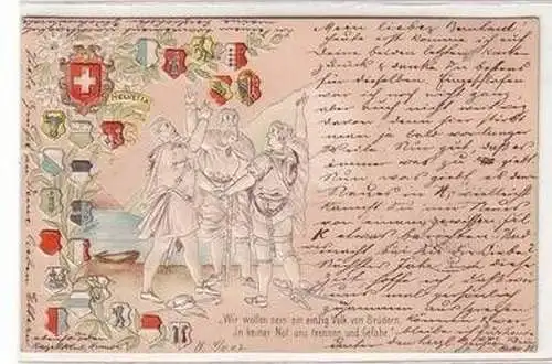 34623 Präge Wappen Ak Schweiz Helvetia 1902