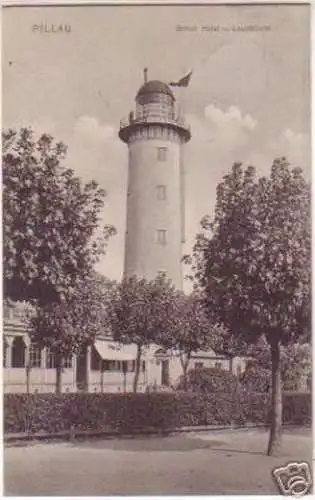 16780 Ak Pillau British Hotel und Leuchtturm 1910
