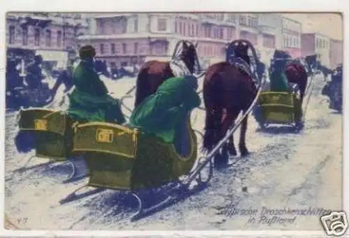 30949 Ak Typische Droschkenschlitten in Russland 1917