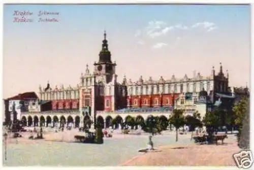 24560 Ak Krakau in Polen Tuchhalle um 1920