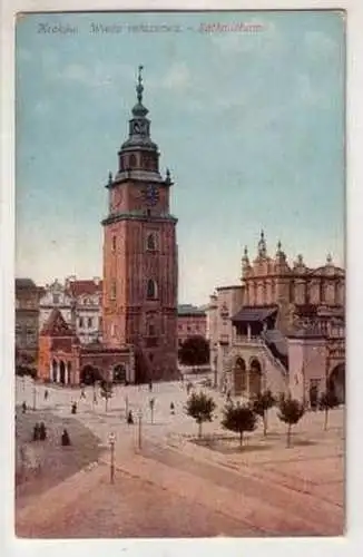 36040 Ak Krakow Polen Rathausturm um 1910