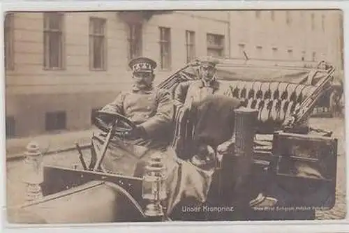 45912 Foto Ak Unser Kronprinz im Auto 1906