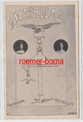 72952 Artisten Ak 2 Warellos Gymnastik Novellty um 1910