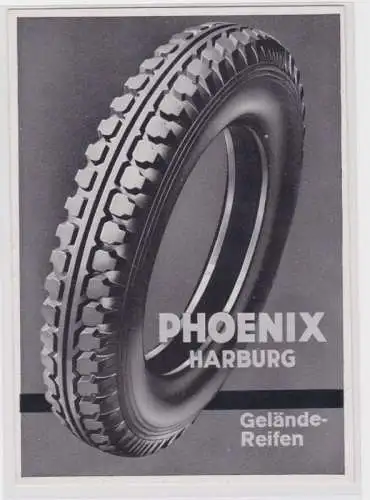 seltene Reklame Ak Phoenix Reifen Harburg Geländereifen um 1930