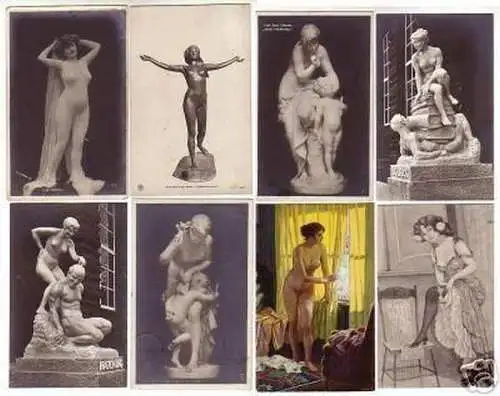 07247/8 Ak Erotik meist Frauenakte um 1920