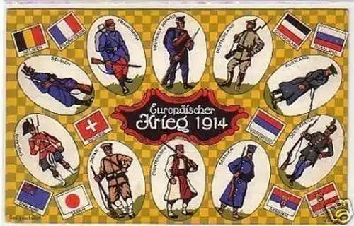 21653 Ak Nationen im Europäischen Krieg 1914