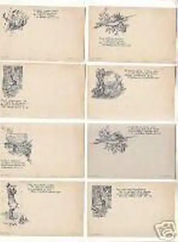 schöne Mappe mit 10 Humor Ansichtskarten um 1900 e