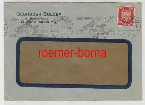 83230 Brief mit Stempel Mannheim Flugplatzeinweihung Flugwoche 1926
