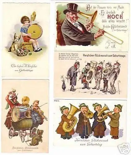 16897/5 Humor Ak mit Musikanten Kapellen um 1920
