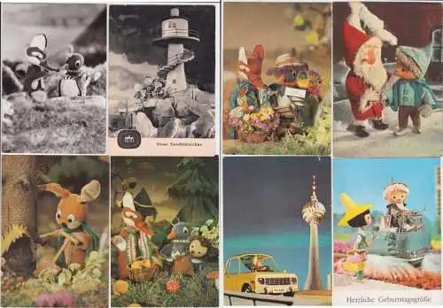 95902/8 Ak DDR Kinderfernsehen Berlin Sandmännchen usw. um 1970