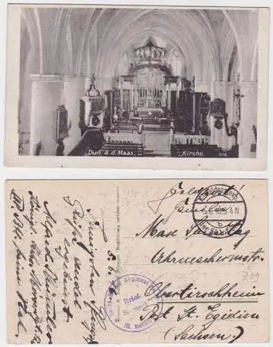 71663 Feldpost Ak Dun a.d. Maas sächs. Mörser Regiment Nr.12, 1916