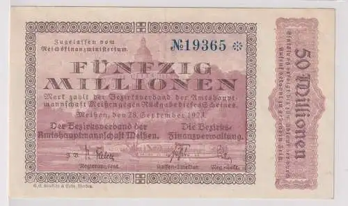 50 Millionen Mark Banknote Amtshauptmannschaft Meissen 28.09.1923 (151867)