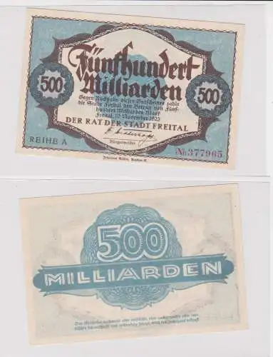 500 Milliarden Mark Banknote Inflation Rat der Stadt Freital 10.11.1923 (137687)