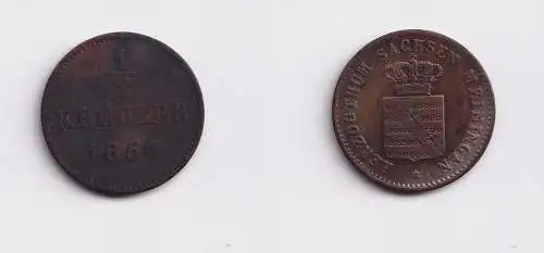 1/2 Kreuzer Kupfer Münze Sachsen-Meiningen 1854 ss (152312)