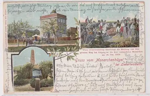 38576 AK Gruss vom Monarchenhügel bei Liebertwolkwitz 1902