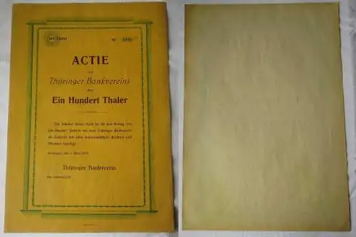 rare 100 Taler Aktie des Thüringer Bankvereins Meiningen 1.März 1873 (145174)