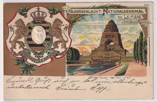 908427 Präge AK Völkerschlacht-Nationaldenkmal bei Leipzig 1910
