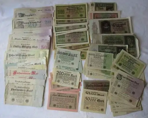 Sammlung mit 100 Banknoten Deutschland Inflation, Deutsches Reich (144590)