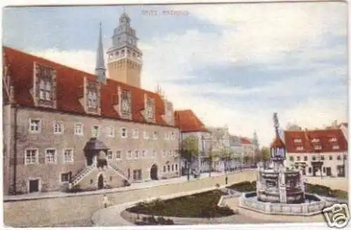 26349 Ak Zeitz Rathaus und Brunnen 1912